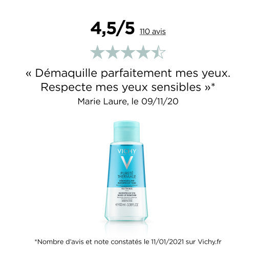 Vichy Pureté Thermale Waterproof Eye Makeup Remover for Sensitive Eyes