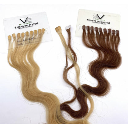 VIP M-Tip System Tape Hair Extensions 100 Strands Wavy 18" - Choose Color