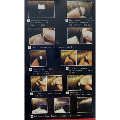 VIP M-Tip System Tape Hair Extensions 100 Strands Wavy 18" - Choose Color