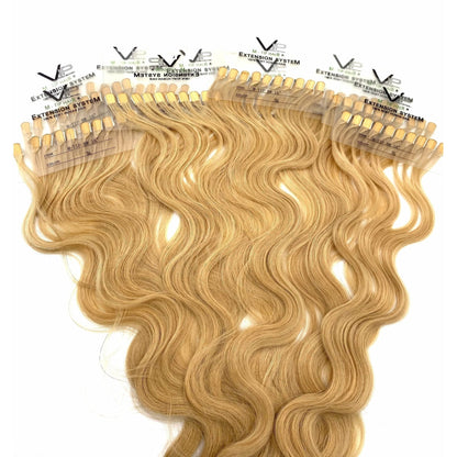 VIP M-Tip System Tape Hair Extensions 100 Strands Wavy 18" - Choose Color