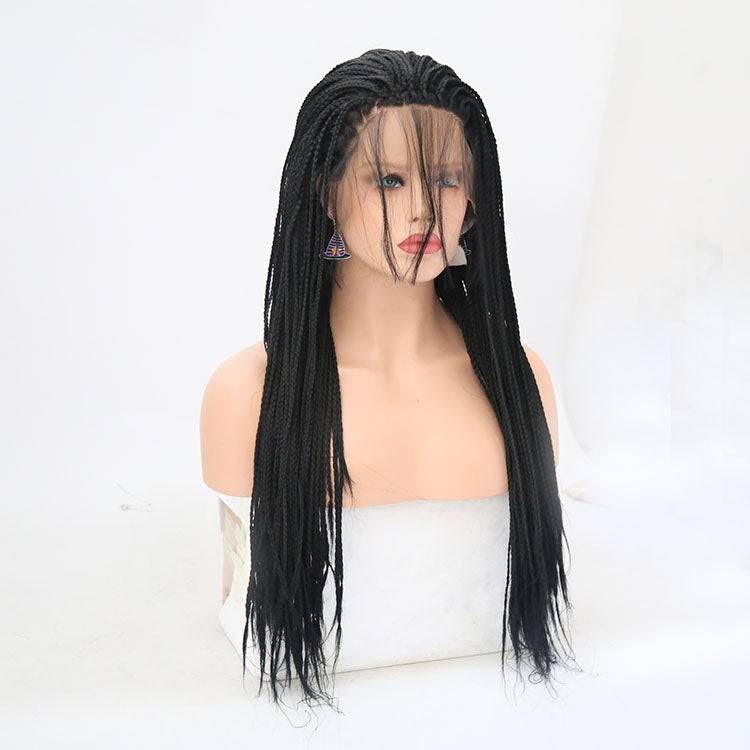 VIP Extensions Braided Synthetic Lace Front Wig 24" Color 1B (2)