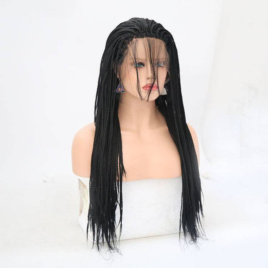 VIP Extensions Braided Synthetic Lace Front Wig 24" Color 1B (2)