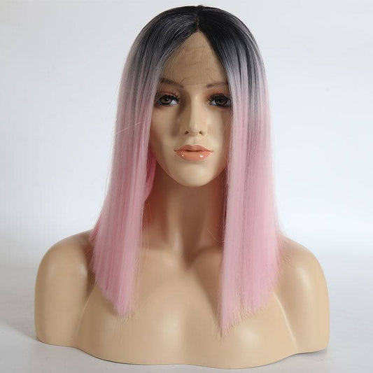 VIP Extensions Synthetic Lace Front Wig Ombre Grey to Pink New With Tags