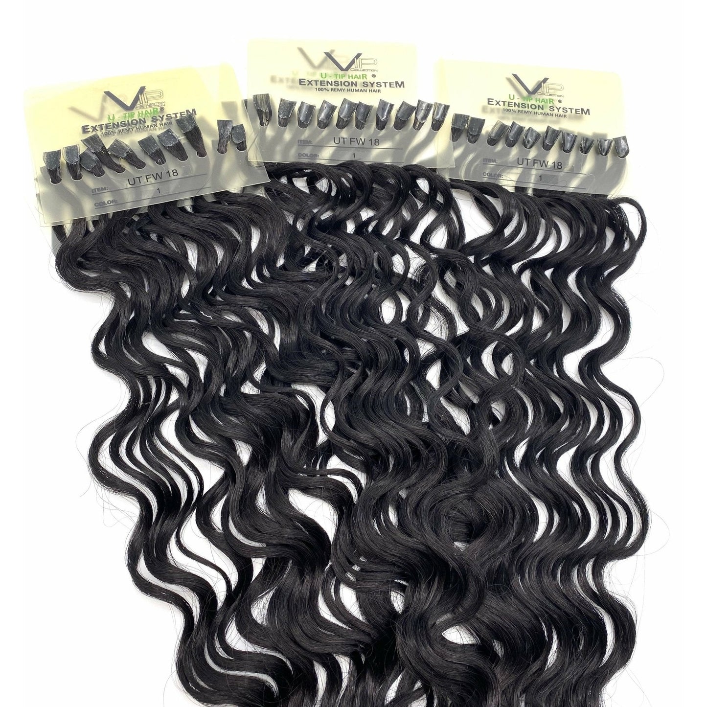 VIP U-Tip System Curly 18" Hair Extensions - Choose Color