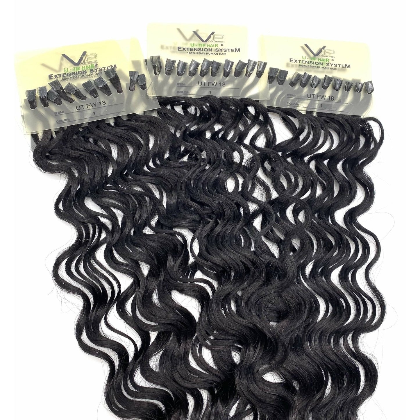 VIP U-Tip System Curly 18" Hair Extensions - Choose Color