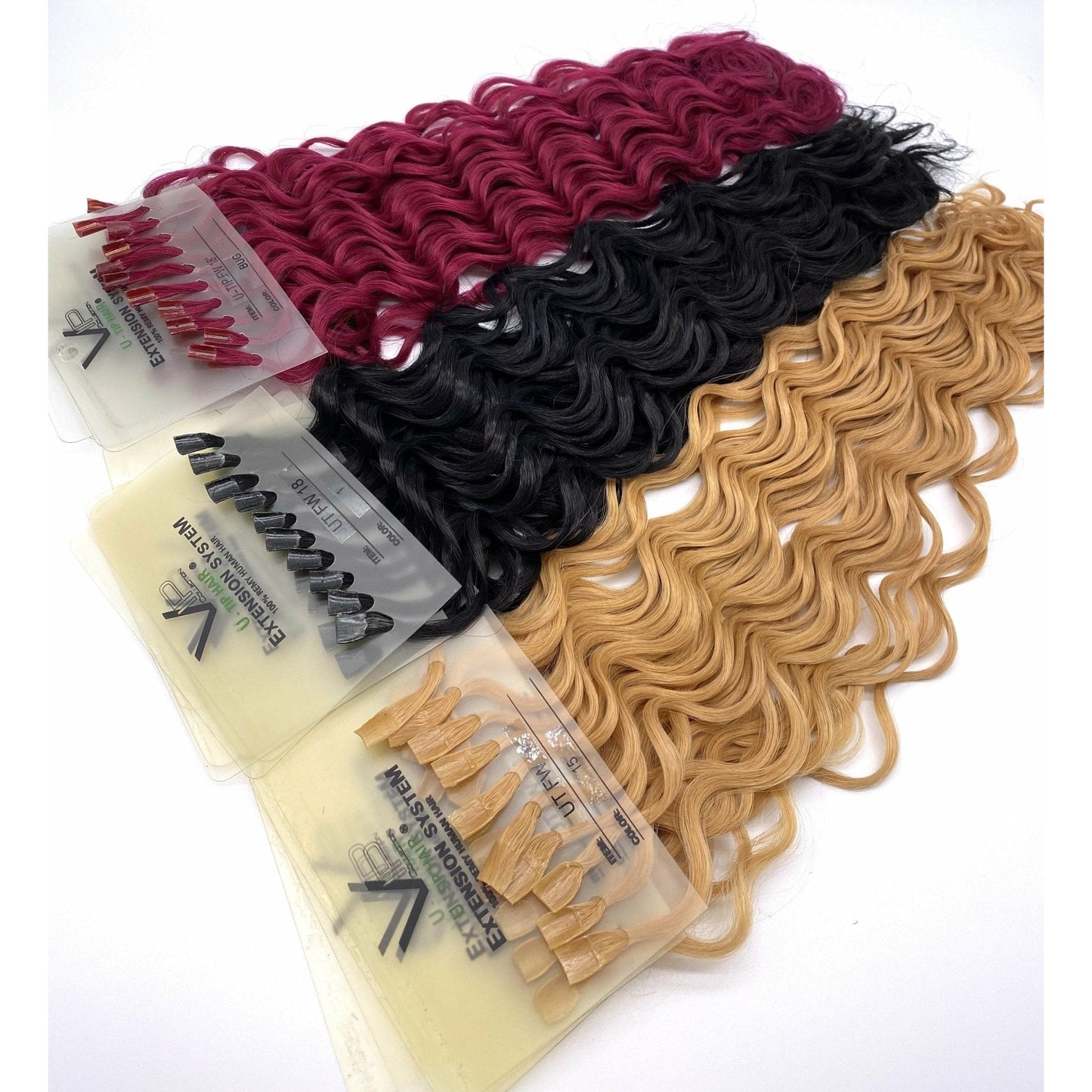 VIP U-Tip System Curly 18" Hair Extensions - Choose Color