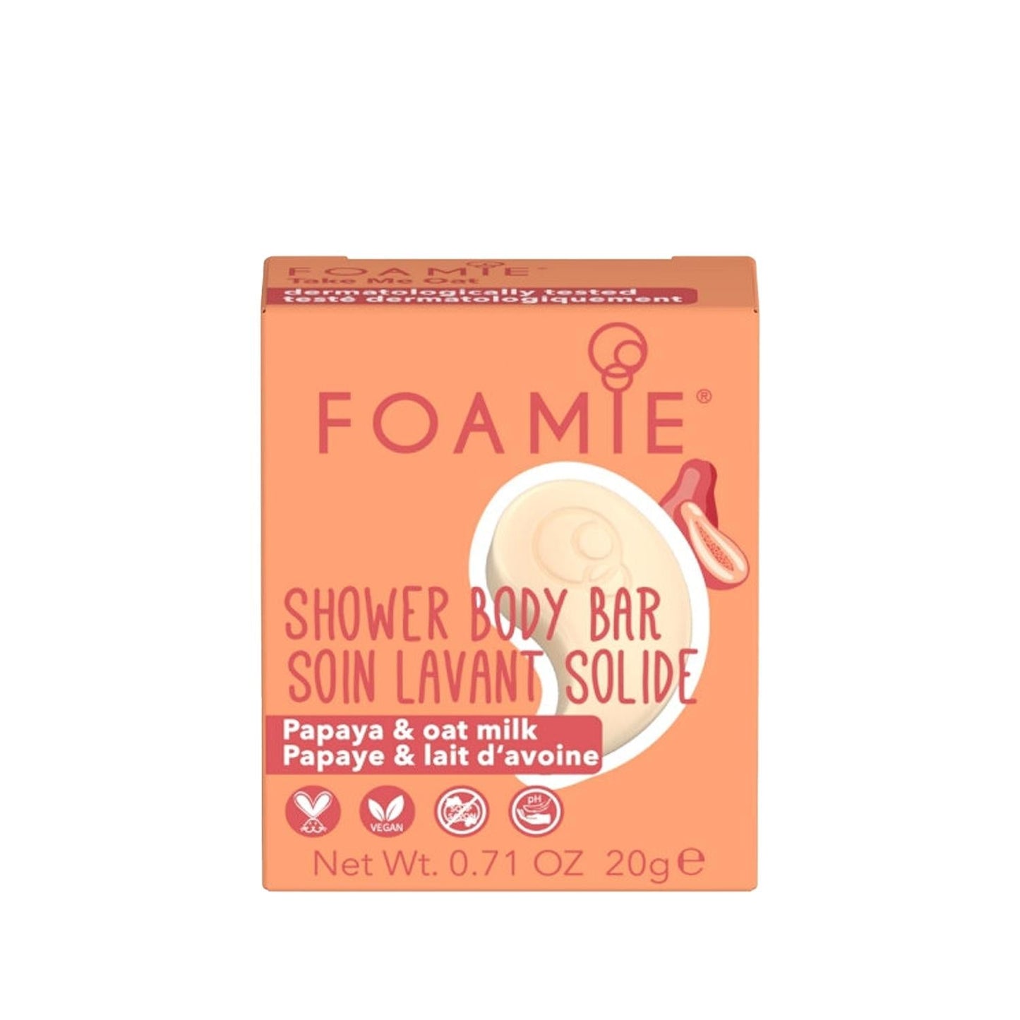 Foamie Oat to Be Smooth Body Bar: Travel-Friendly, Nourishing Oatmeal Solid Shower Gel - Eco-Friendly Cleansing Travel Soap