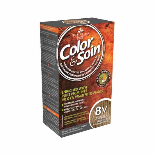 Color&Soin Natural Ammonia-Free Hair Dye 8V Veneziano Blond - Gentle, Plant-Based Coloring