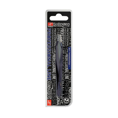 Solingen Black Slant Tweezers for Precise Grooming