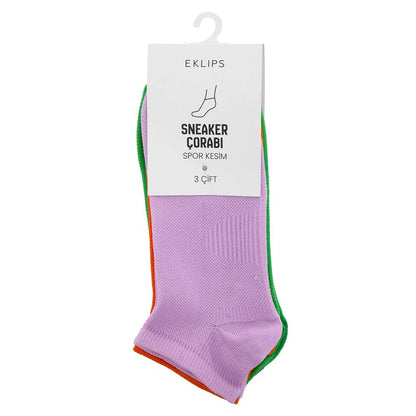 Eklips Unisex Colorful Sports Sneaker Socks 3-Pack
