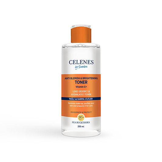 Celenes Sea Buckthorn Toner for Oily/Combination Skin - Natural Antioxidant Brightening Toner, 6.76 fl oz