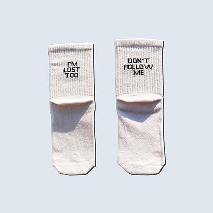 Carnaval Socks 7-Pair Slogan Design Socks Set - Comfortable Casual Socks for Fashion-Conscious Individuals