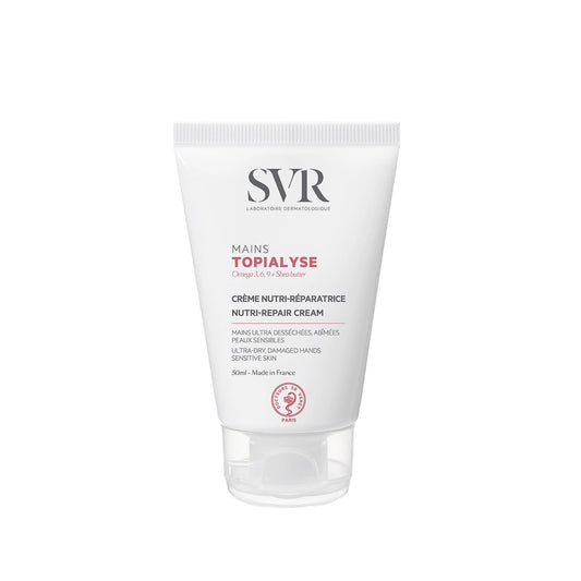 SVR Topialyse Hand Cream 50ml - Moisturizing, Non-Greasy Hand Cream for Dry Skin with Omega 3, 6, 9 & Shea Butter