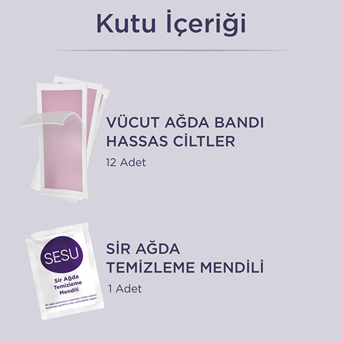 Sesu Sensitive Skin Wax Strips - Gentle Hair Removal for Short Hair, Easy to Use, Sugar-Free Formula