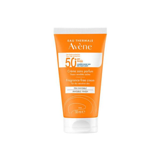 Avene Fragrance-Free Sunscreen Cream for Dry Skin SPF50+ - Water-Resistant & Moisturizing
