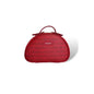 Marie Claire July Red Cosmetic Bag: Stylish Faux Leather Travel Makeup Bag for Women - Compact, Monogrammed & Easy Carry