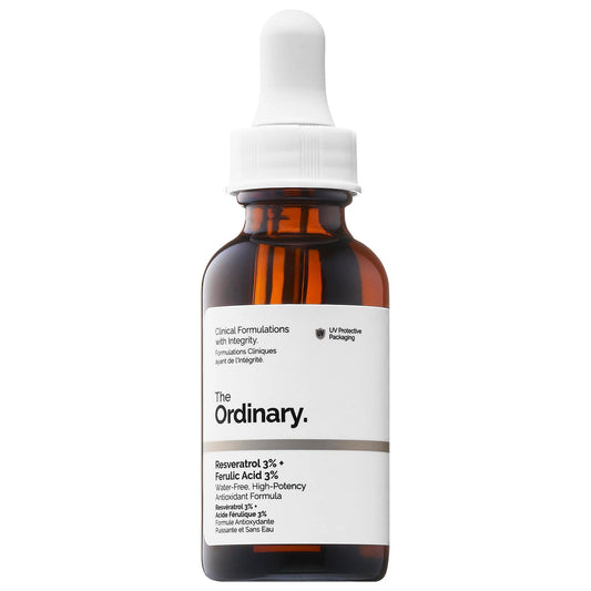 Resveratrol 3% + Ferulic Acid 3% Antioxidant Serum: Vegan, Cruelty-Free, Lightweight - Fight Dark Spots & Aging