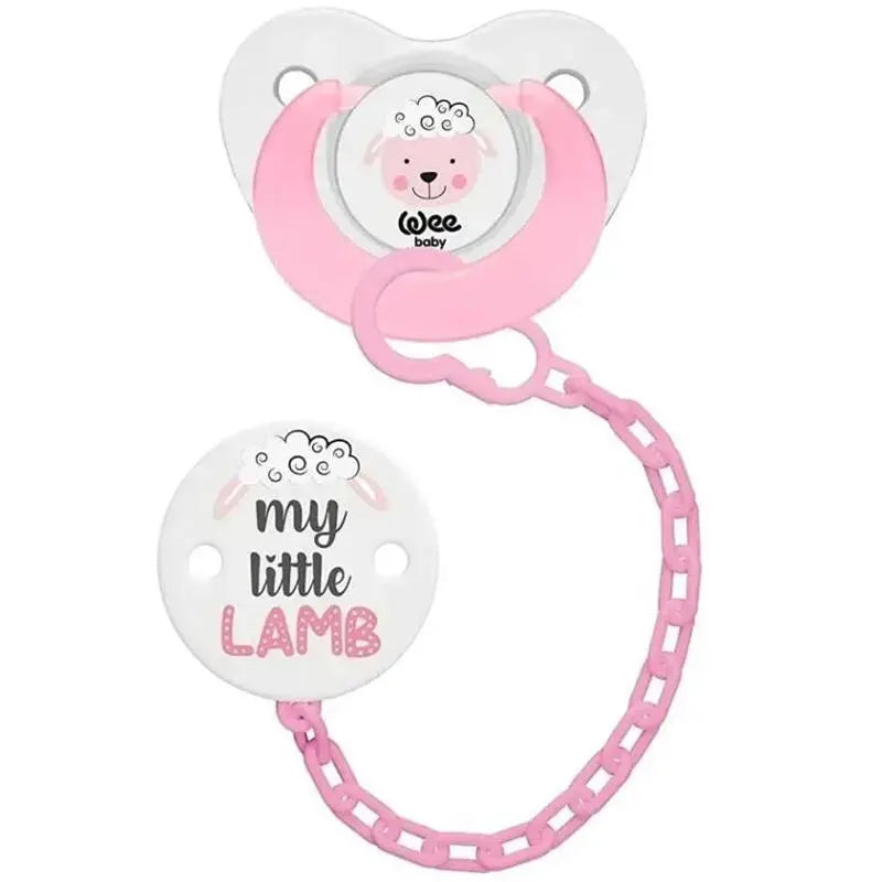 Weebaby Pacifier and Clip Set Pink for Babies 18+ Months