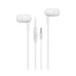 As1 White In-Ear Headphones with Microphone: Clear Calls, Mobile Compatible, Portable Earphones