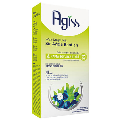 Agiss Sensitive Skin Wax Strips for Body Hair Removal - Gentle, Effective, Natural Ingredients
