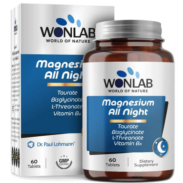 Wonlab Magnesium All Night Sleep Support Supplement 60 Tablets