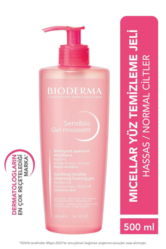Bioderma Sensibio Foaming Gel Cleanser for Sensitive Skin - 16.91 fl oz, Fragrance-Free, Dermatologically Tested
