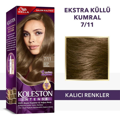 Wella Koleston Intense 7/11 Ash Blonde Hair Dye: 100% Gray Coverage, Long Lasting Color, Argan Oil for Intense Shine