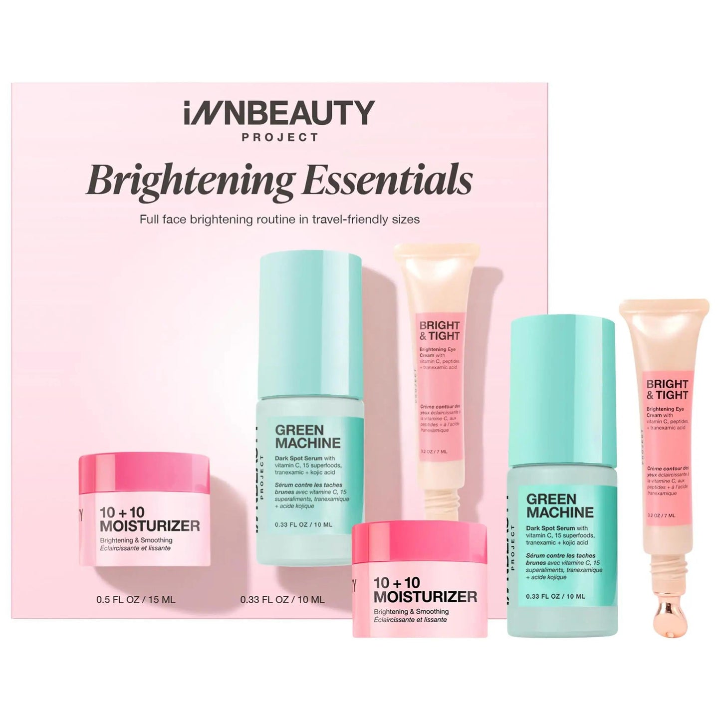 BrightGirl Brightening Mini Essentials Kit: Vitamin C Serum, Dark Spot & Hyperpigmentation Treatment, Vegan Travel Skincare for Radiant Skin