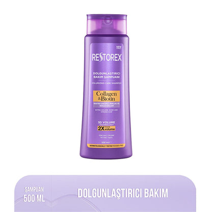 Restorex Collagen & Biotin Volumizing Hair Care Shampoo - 500ml, Nourishes & Strengthens Hair, Suitable for Daily Use