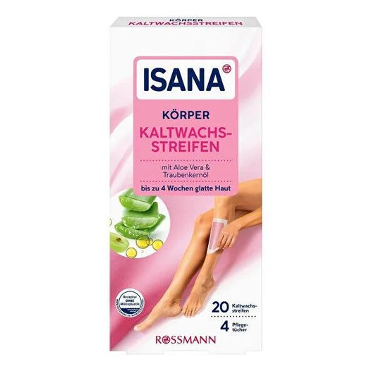 Isana Hair Removal Wax Strips with Aloe Vera and Grape Seed Oil - Easy Hair Removal Solutions for Sensitive Skin