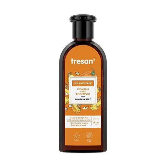Tresan Sulfate Free Hair Repair Shampoo - Pumpkin Seed Oil for Damaged & Processed Hair, Vegan, Paraben & Silicone Free, Natural Hair Shampoo