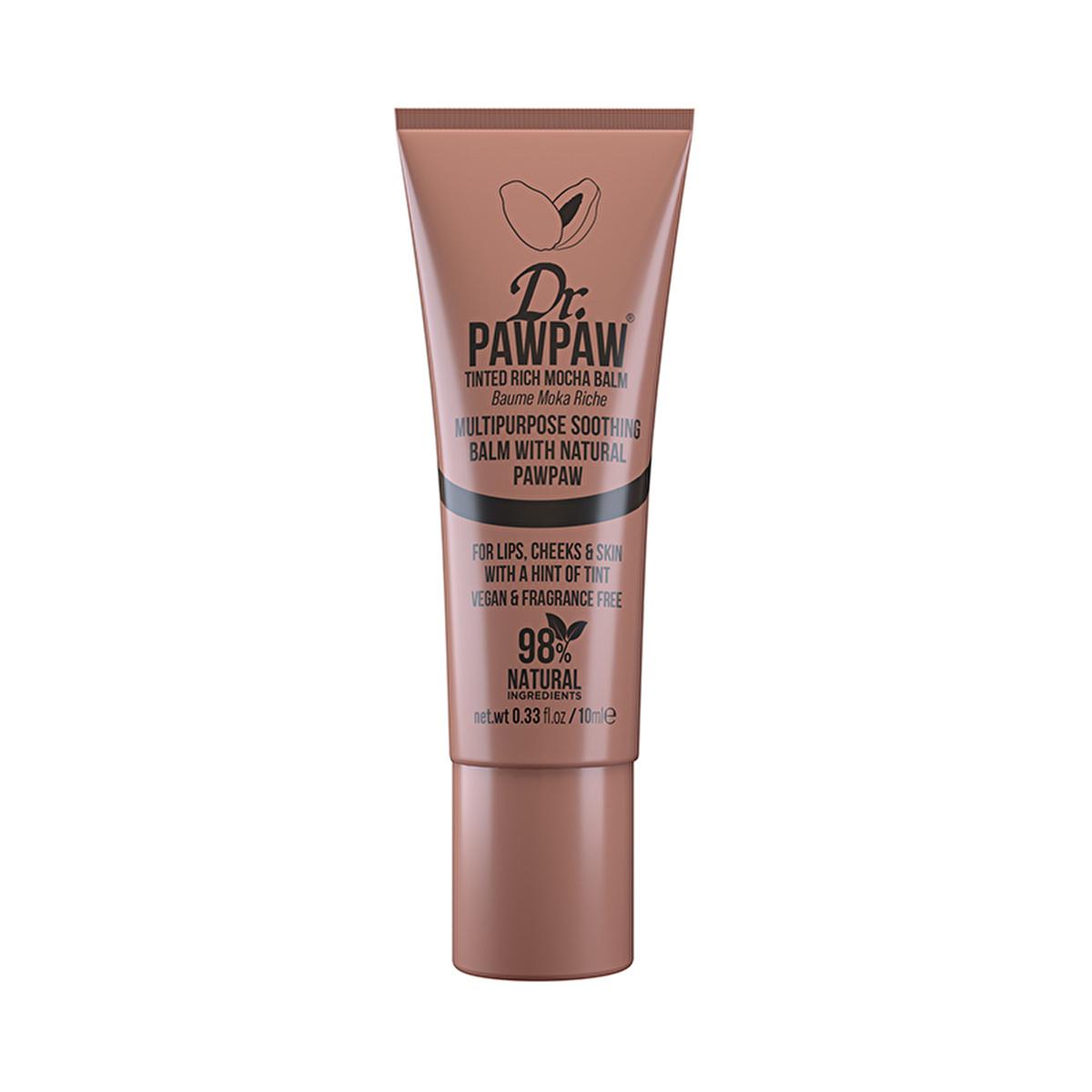 Dr. Pawpaw Tinted Rich Mocha Balm 10 ml - Natural Moisturizing Lip Care with 98% Natural Ingredients