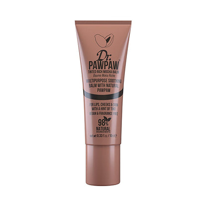 Dr. Pawpaw Tinted Rich Mocha Balm 10 ml - Natural Moisturizing Lip Care with 98% Natural Ingredients