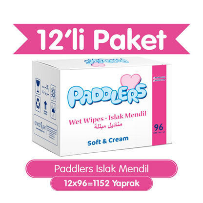 Paddlers Baby Wet Wipes - Soft, Gentle, and Convenient Hygiene Solution for Infants (96 x 12 Pack)