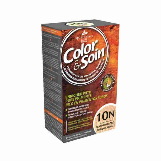Color&Soin 10N Platinum Blond Hair Dye - Ammonia-Free, Botanical, 10N Shade