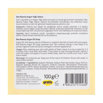 Bee Beauty Argan Oil Bar Soap for Soft Skin 100g