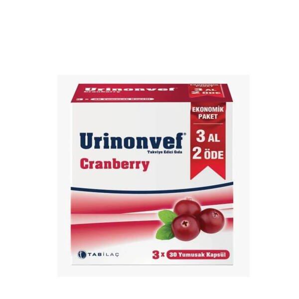Urinonvef Cranberry Dietary Supplement 90 Capsules