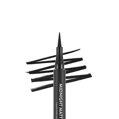 Flormar Liquid Eyeliner - Midnight Matte, Long-Lasting, Precise Application, Black