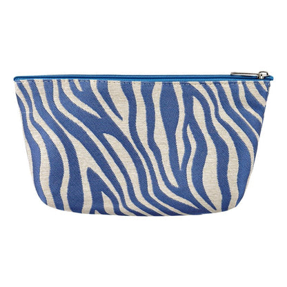 Eklips Blue Zebra Makeup Bag with Zipper
