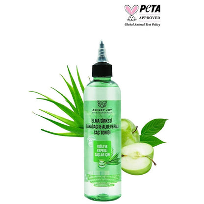 Ashley Joy Apple Cider Vinegar Hair Tonic: Tea Tree & Aloe Vera for Shine, Static Control & Oily Scalp - Natural Hair Care