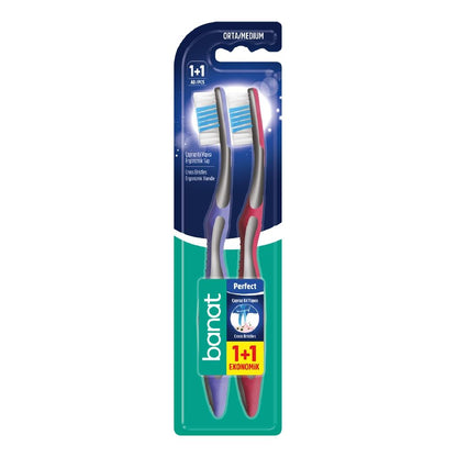 Banat Perfect Medium Toothbrush Value Pack 2-Count