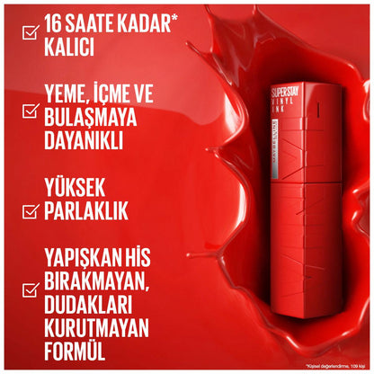 Maybelline New York Super Stay Vinyl Ink Long-Lasting Liquid Lipstick, High Shine Finish, Smudge-Resistant - 20 Coy