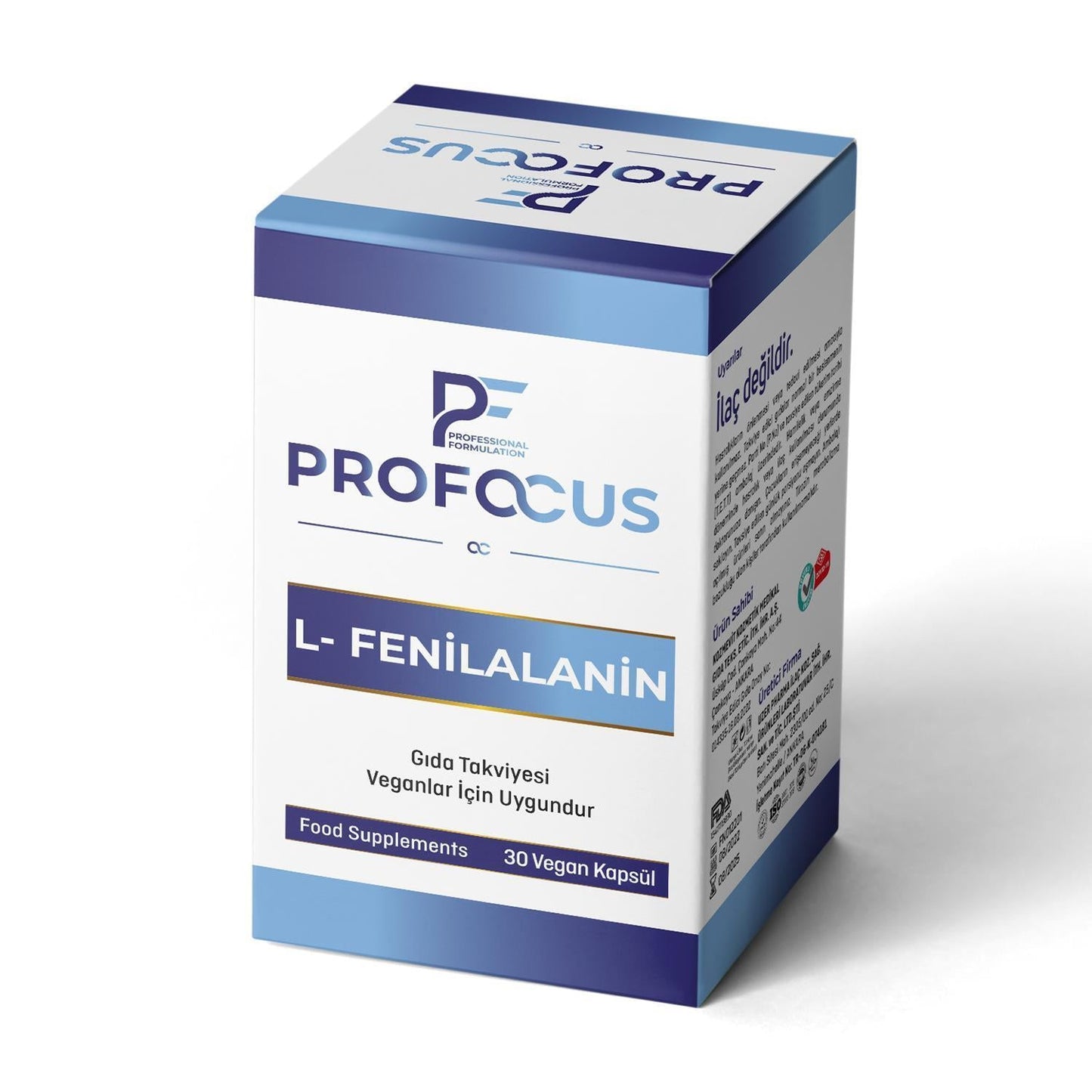 PF ProFocus Dietary Supplement - Vegan Capsules with L-Phenylalanine, Ginkgo Biloba, and Vitamins for Cognitive Support and Wellness