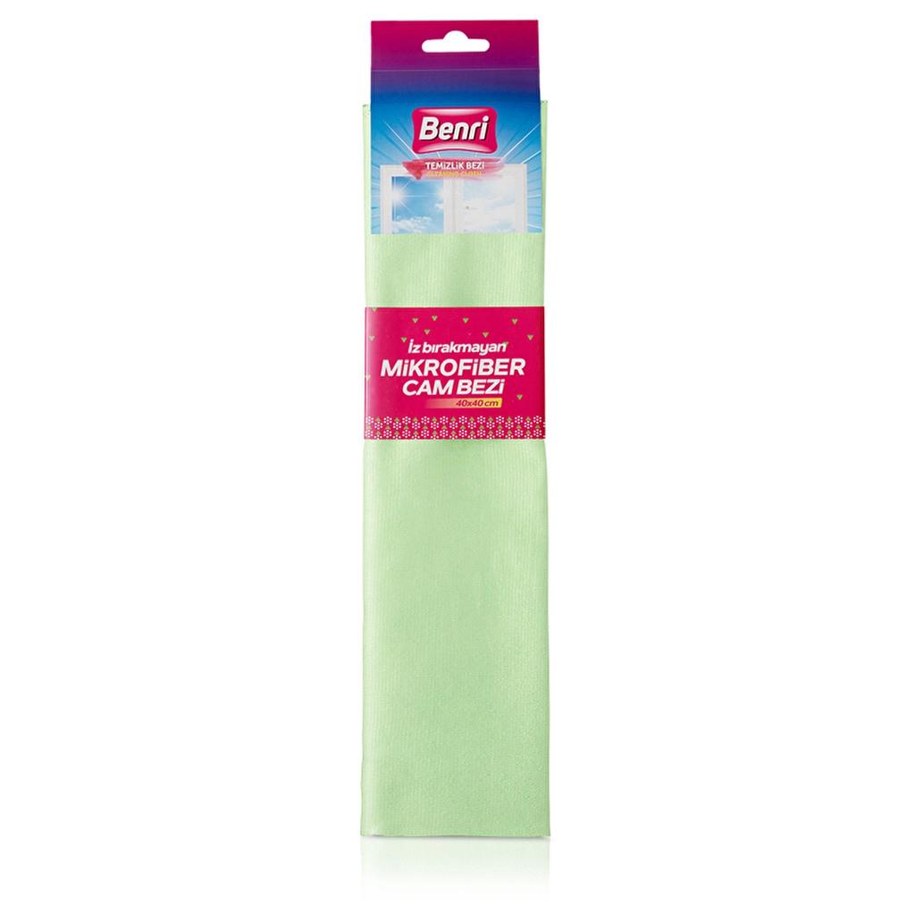 Benri Microfiber Glass Cleaning Cloth for Streak-Free Shine 1 Pack