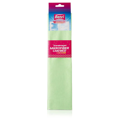 Benri Microfiber Glass Cleaning Cloth for Streak-Free Shine 1 Pack