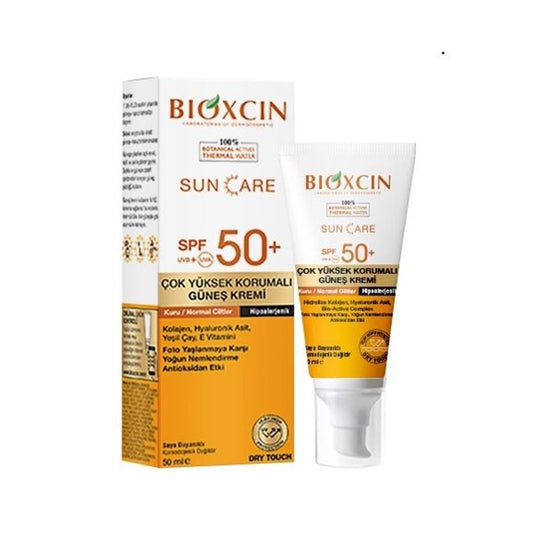 Bioxcin SPF 50+ Sunscreen for Dry Skin - Moisturizing, Water-Resistant, Anti-Aging Benefits - 1.69 fl oz