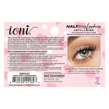 IONI Extra Long Criss-Cross Half Lashes for Flared Volume