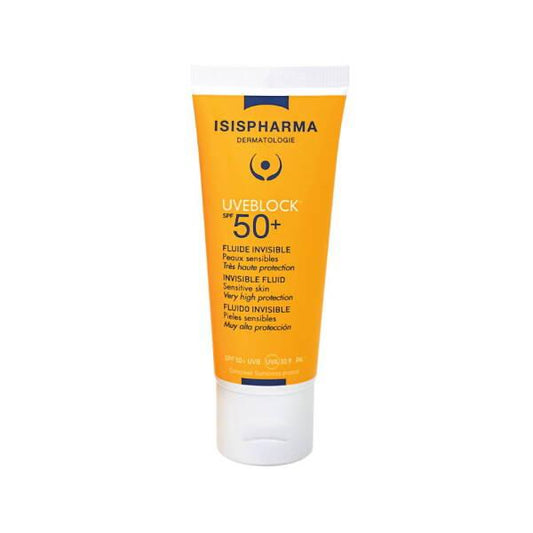 Isis Pharma Uveblock Invisible Fluid SPF50+ Sunscreen - Lightweight, Non-Greasy, UVA/UVB Protection
