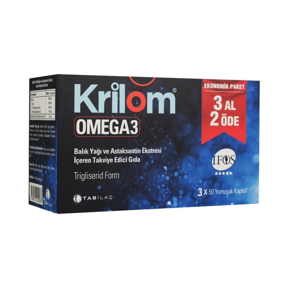 Krilom Omega-3 Dietary Supplement with Astaxanthin - Fish Oil Capsules for Heart Health Support