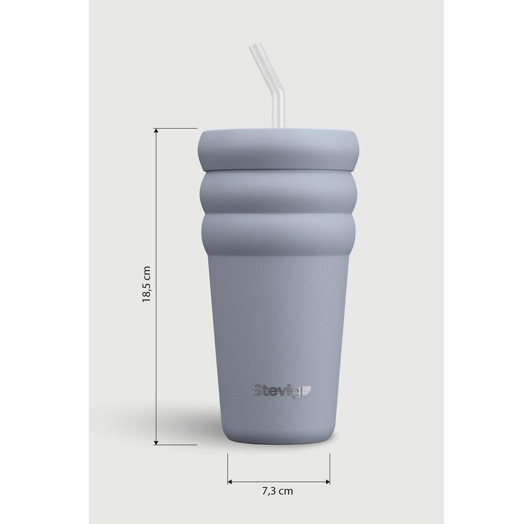 Stevig Bubble Stainless Steel Thermos in Zen Blue 600 ml